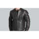 Men's Padded Black Leather Motorcycle Jacket Men's Padded Black Leather Motorcycle Jacket