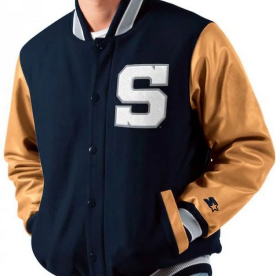 Men's Penn State Navy Blue Bomber Jacket Men's Penn State Navy Blue Bomber Jacket