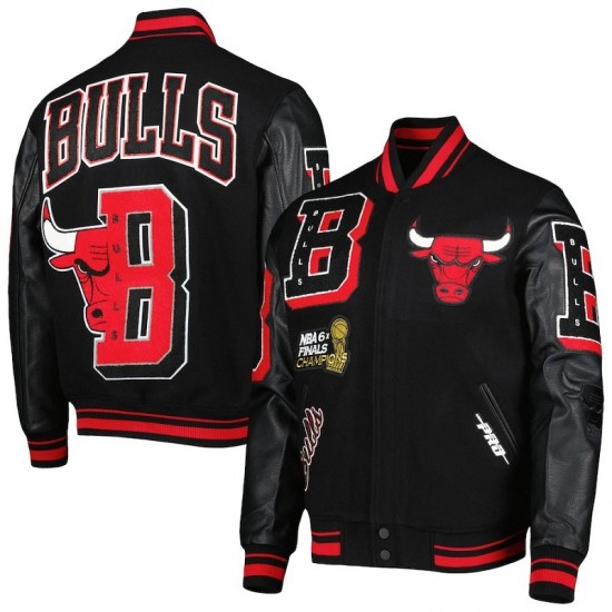 Men's Pro Standard Black Chicago Bulls Mash Up Jacket Men's Pro Standard Black Chicago Bulls Mash Up Jacket