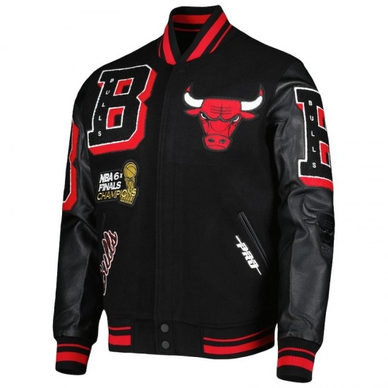 Men's Pro Standard Black Chicago Bulls Mash Up Jacket Men's Pro Standard Black Chicago Bulls Mash Up Jacket