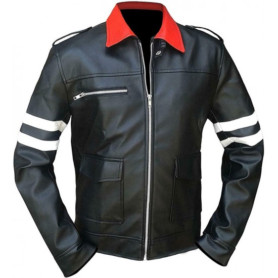 Men's Prototype Alex Mercer Dragon Black Costume Bomber Leather Jacket Men's Prototype Alex Mercer Dragon Black Costume Bomber Leather Jacket