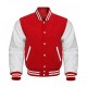 Men's Red and White College Bomber Jacket Men's Red and White College Bomber Jacket