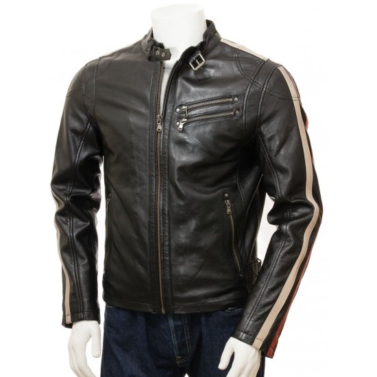 Men's Retro Cafe Racer Style Real Leather Biker Jacket Men's Retro Cafe Racer Style Real Leather Biker Jacket
