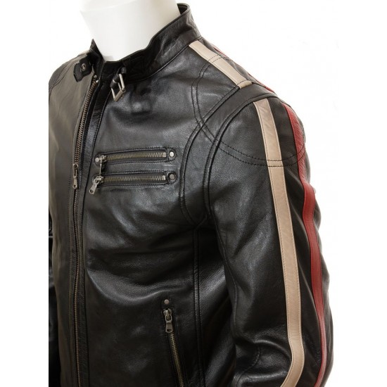 Men's Retro Cafe Racer Style Real Leather Biker Jacket Men's Retro Cafe Racer Style Real Leather Biker Jacket