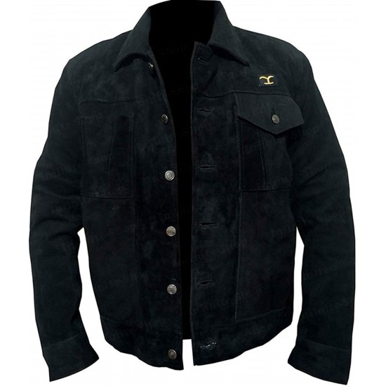 Men's Rip Cowboy Black Suede Leather Jacket Men's Rip Cowboy Black Suede Leather Jacket