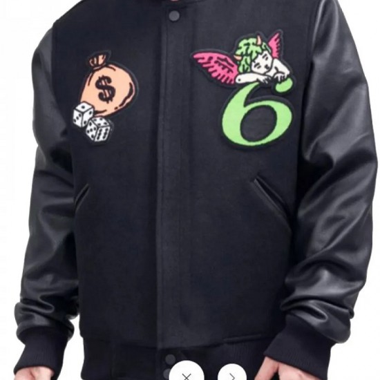 Men's Roku Studio Black Bomber Jacket Men's Roku Studio Black Bomber Jacket