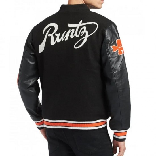 Men's Runtz All County Black Letterman Jacket Men's Runtz All County Black Letterman Jacket