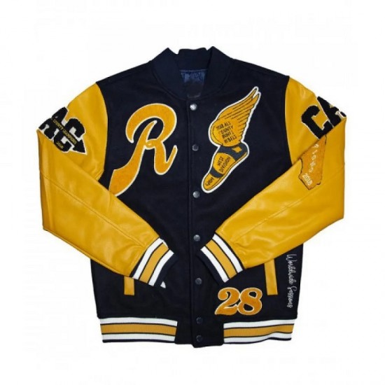 Men's Runtz All County Yellow with Black Letterman Jacket Men's Runtz All County Yellow with Black Letterman Jacket