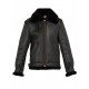 Men's Schot Aviator Faux Shearling Black Leather Jacket Men's Schot Aviator Faux Shearling Black Leather Jacket