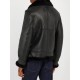 Men's Schot Aviator Faux Shearling Black Leather Jacket Men's Schot Aviator Faux Shearling Black Leather Jacket