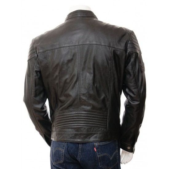 Men's Slim Stylish Cafe Racer Real Leather Biker Jacket Men's Slim Stylish Cafe Racer Real Leather Biker Jacket