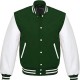 Men's Snap Tab Closure Green and White Bomber Jacket Men's Snap Tab Closure Green and White Bomber Jacket