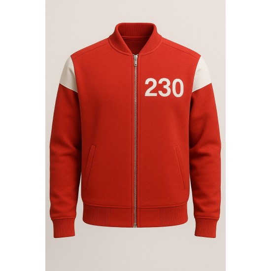 Men's Squid Game Player 230 Red Tracksuit Jacket