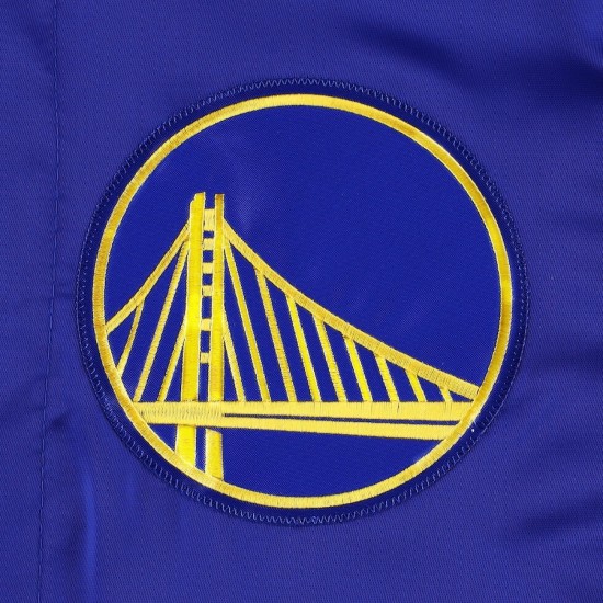 Men's Starter Royal Golden State Warriors Satin Varsity Jacket Men's Starter Royal Golden State Warriors Satin Varsity Jacket