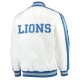 Men's Starter White Detroit Lions Throwback D-Line Varsity Full-Snap Jacket Men's Starter White Detroit Lions Throwback D-Line Varsity Full-Snap Jacket