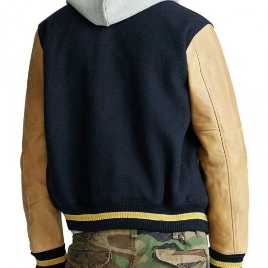 Men's State Champs Navy Blue and Brown Jacket Men's State Champs Navy Blue and Brown Jacket
