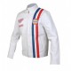 Men's Steve McQueen Le Mans Gulf Racing White Leather Jacket Men's Steve McQueen Le Mans Gulf Racing White Leather Jacket