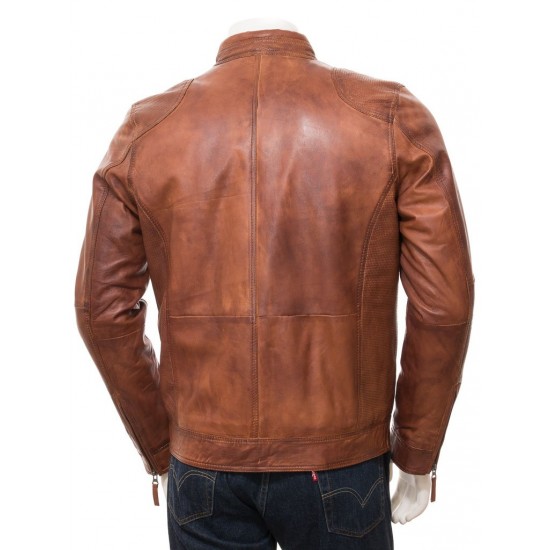 Men's Stunning Four Zipped Pockets Real Leather Biker Jacket Men's Stunning Four Zipped Pockets Real Leather Biker Jacket