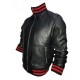 Men's Stylish Red And Black Stripes Leather Jacket Men's Stylish Red And Black Stripes Leather Jacket