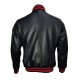 Men's Stylish Red And Black Stripes Leather Jacket Men's Stylish Red And Black Stripes Leather Jacket