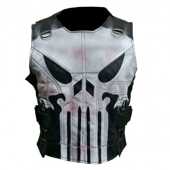 Jon Bernthal S2 The Punisher Vest Motorcycle Leather Vest Jon Bernthal S2 The Punisher Vest Motorcycle Leather Vest