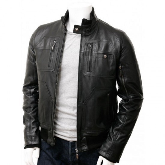 New Mens Classic Imported Quality Black Blazer Leather Coat New Mens Classic Imported Quality Black Blazer Leather Coat