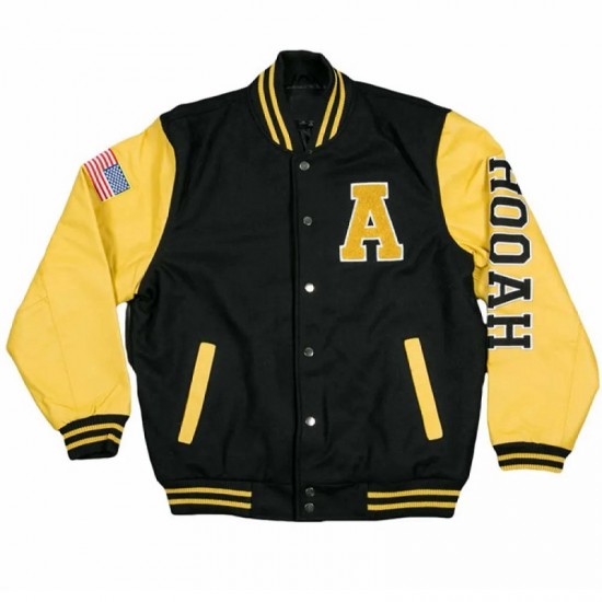 Men's Varsity American Flag Army Hooah Jacket Men's Varsity American Flag Army Hooah Jacket
