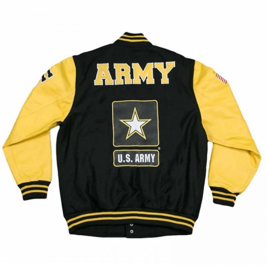 Men's Varsity American Flag Army Hooah Jacket Men's Varsity American Flag Army Hooah Jacket