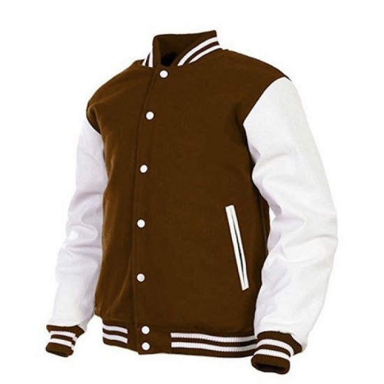 Men's Varsity Jacket Genuine Leather Arms Wool Baseball Stylish Letterman Jacket Men's Varsity Jacket Genuine Leather Arms Wool Baseball Stylish Letterman Jacket