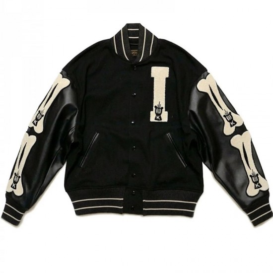 Men's Varsity Kapital I-FIVE 40S Black Jacket Men's Varsity Kapital I-FIVE 40S Black Jacket