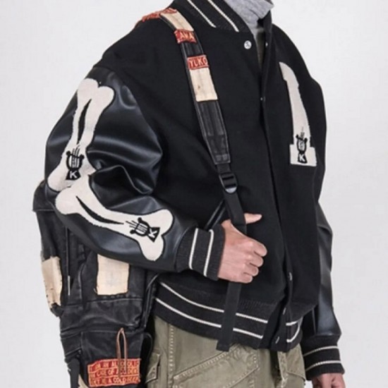 Men's Varsity Kapital I-FIVE 40S Black Jacket Men's Varsity Kapital I-FIVE 40S Black Jacket