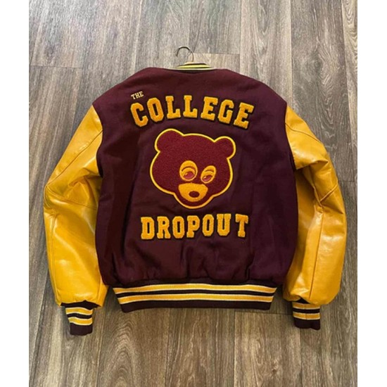 Men's Vintage College Dropout Letterman Varsity Jacket Men's Vintage College Dropout Letterman Varsity Jacket