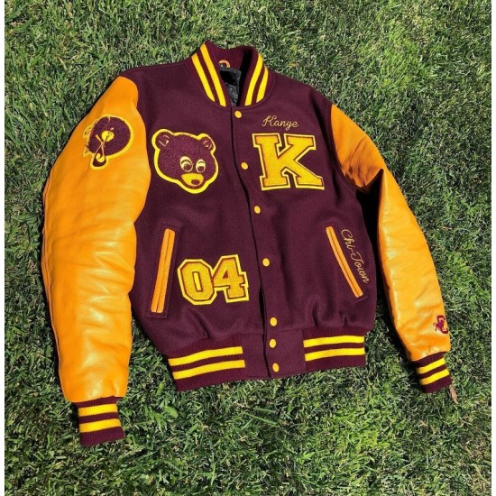 Men's Vintage College Dropout Letterman Varsity Jacket Men's Vintage College Dropout Letterman Varsity Jacket