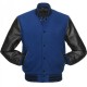 Men's Wool Blue and Black Leather Jacket Men's Wool Blue and Black Leather Jacket