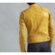 Men's Yellow Cafe Racer Leather Jacket Men's Yellow Cafe Racer Leather Jacket