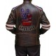 Mens American Flag Brown Leather Jacket Mens American Flag Brown Leather Jacket