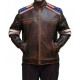Mens American Flag Brown Leather Jacket Mens American Flag Brown Leather Jacket