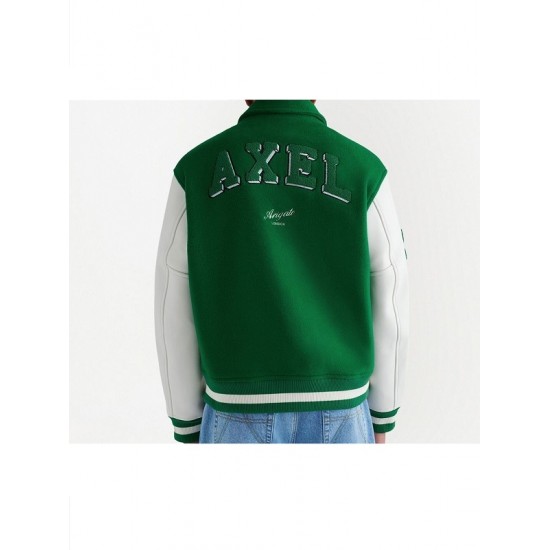 Mens Axel Arigato Green Biker Varsity Jacket Mens Axel Arigato Green Biker Varsity Jacket