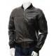 Mens Black And Dark Brown Classic Elegant Real Leather Bomber Jacket Mens Black And Dark Brown Classic Elegant Real Leather Bomber Jacket