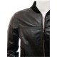 Mens Black And Dark Brown Classic Elegant Real Leather Bomber Jacket Mens Black And Dark Brown Classic Elegant Real Leather Bomber Jacket