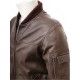 Mens Black And Dark Brown Classic Elegant Real Leather Bomber Jacket Mens Black And Dark Brown Classic Elegant Real Leather Bomber Jacket