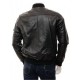 Mens Black And Dark Brown Classic Elegant Real Leather Bomber Jacket Mens Black And Dark Brown Classic Elegant Real Leather Bomber Jacket