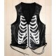 Mens Black Cowhide Skeleton Biker Vest Mens Black Cowhide Skeleton Biker Vest