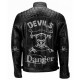 Mens Black Distressed Bikers Motorcycle Cafe Racer Leather Jacket Skull Design Mens Black Distressed Bikers Motorcycle Cafe Racer Leather Jacket Skull Design