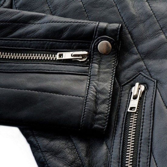 Mens Black Lining Lambskin Leather Jacket Mens Black Lining Lambskin Leather Jacket