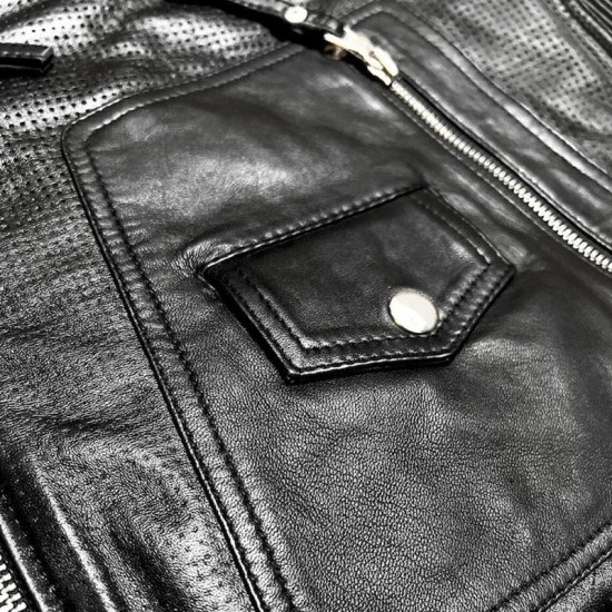 Mens Black Moto Biker Genuine Leather Vest Mens Black Moto Biker Genuine Leather Vest