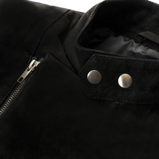 Mens Black Suede Leather Motorcycle Winters Jacket Mens Black Suede Leather Motorcycle Winters Jacket