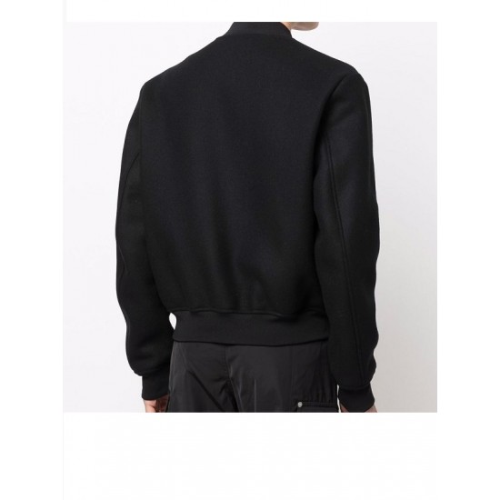Mens Black W logo patch varsity jacket Mens Black W logo patch varsity jacket