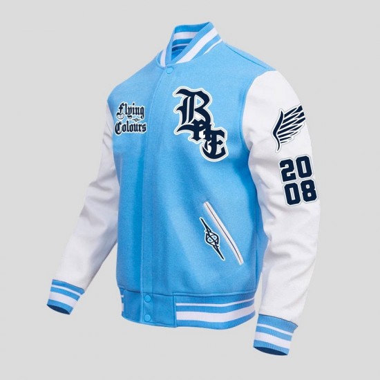 Mens Blue BnE Letterman Varsity Jacket Mens Blue BnE Letterman Varsity Jacket