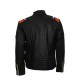 Mens Cafe Racer Striped Black Retro Biker Jacket Mens Cafe Racer Striped Black Retro Biker Jacket